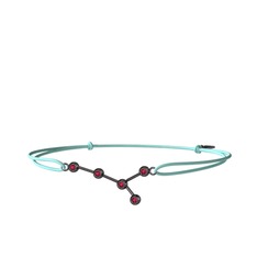 Rodolit garnet 925 ayar siyah rodyum kaplama gümüş bileklik