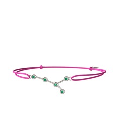 Cancer Bileklik - Kök zümrüt 8 ayar beyaz altın bileklik #ih34ws