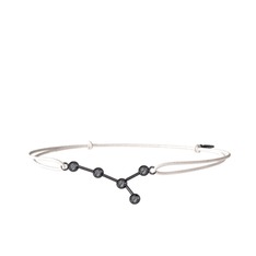 Cancer Bileklik - Pırlanta 925 ayar siyah rodyum kaplama gümüş bileklik (0.18 karat) #lnotax