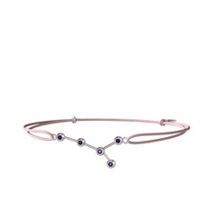 Ametist 8 ayar beyaz altın bileklik