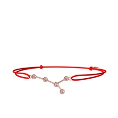 Cancer Bileklik - Pembe kuvars 18 ayar rose altın bileklik #ovu88