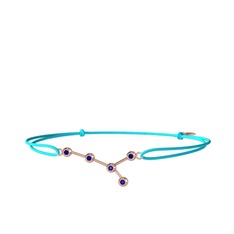 Lab safir 925 ayar rose altın kaplama gümüş bileklik