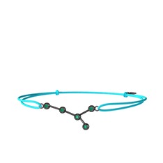 Cancer Bileklik - Kök zümrüt 925 ayar siyah rodyum kaplama gümüş bileklik #yd49r9