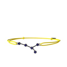 Cancer Bileklik - Lab safir 925 ayar siyah rodyum kaplama gümüş bileklik #yob7ey