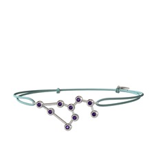 Ametist 14 ayar beyaz altın bileklik