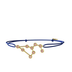 Leo Bileklik - Pembe kuvars 8 ayar altın bileklik #10uveb0