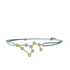 Leo Bileklik - Akuamarin 14 ayar altın bileklik #118w180