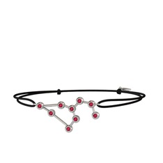 Leo Bileklik - Rodolit garnet 18 ayar beyaz altın bileklik #125v7qg