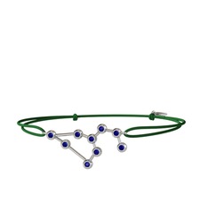 Leo Bileklik - Lab safir 14 ayar beyaz altın bileklik #128u499