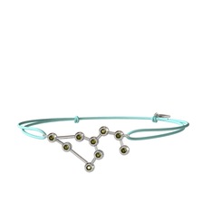 Leo Bileklik - Peridot 8 ayar beyaz altın bileklik #13lnol0