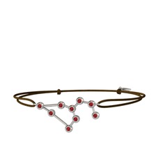 Garnet 18 ayar beyaz altın bileklik