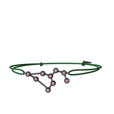 Leo Bileklik - Pembe kuvars 925 ayar siyah rodyum kaplama gümüş bileklik #14y4pnj