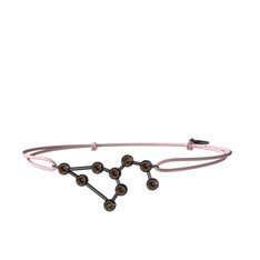 Leo Bileklik - Dumanlı kuvars 925 ayar siyah rodyum kaplama gümüş bileklik #15trpl