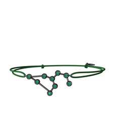 Leo Bileklik - Kök zümrüt 925 ayar siyah rodyum kaplama gümüş bileklik #162g6mk