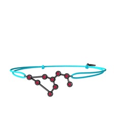 Leo Bileklik - Rodolit garnet 925 ayar siyah rodyum kaplama gümüş bileklik #17haaqj
