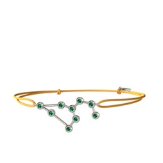 Leo Bileklik - Yeşil kuvars 18 ayar beyaz altın bileklik #19ckahf