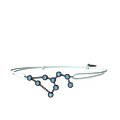 Leo Bileklik - Akuamarin 925 ayar siyah rodyum kaplama gümüş bileklik #1al8n81