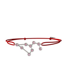 Leo Bileklik - Pembe kuvars 14 ayar beyaz altın bileklik #1cwd3ge