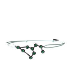 Leo Bileklik - Yeşil kuvars 925 ayar siyah rodyum kaplama gümüş bileklik #1d0agio