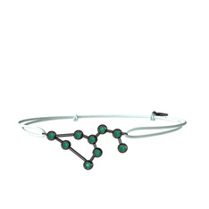 Leo Bileklik - Kök zümrüt 925 ayar siyah rodyum kaplama gümüş bileklik #1dixuyv