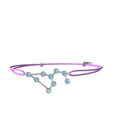 Leo Bileklik - Akuamarin 18 ayar beyaz altın bileklik #1dmf1r6