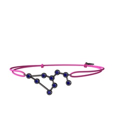 Leo Bileklik - Lab safir 925 ayar siyah rodyum kaplama gümüş bileklik #1fw1gd1