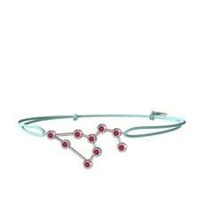 Rodolit garnet 14 ayar beyaz altın bileklik