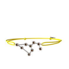 Dumanlı kuvars 14 ayar beyaz altın bileklik