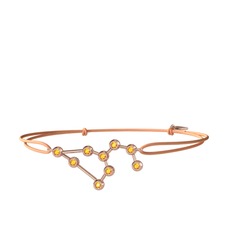 Leo Bileklik - Sitrin 925 ayar rose altın kaplama gümüş bileklik #1gvf6x9