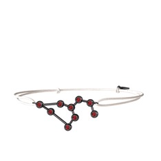 Leo Bileklik - Garnet 925 ayar siyah rodyum kaplama gümüş bileklik #1j5bisg