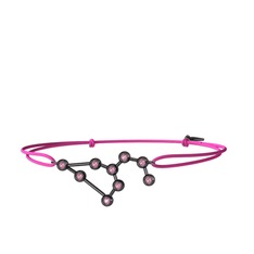 Leo Bileklik - Pembe kuvars 925 ayar siyah rodyum kaplama gümüş bileklik #1j6xtff