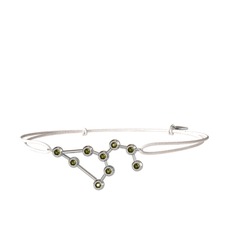 Leo Bileklik - Peridot 18 ayar beyaz altın bileklik #1jn11kd