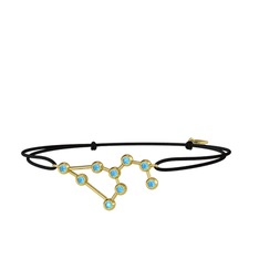 Akuamarin 925 ayar altın kaplama gümüş bileklik