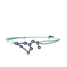 Leo Bileklik - Akuamarin 925 ayar siyah rodyum kaplama gümüş bileklik #1l3ja1x