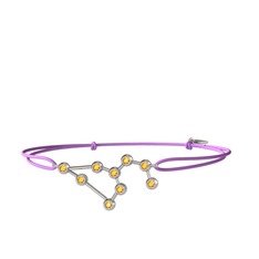 Leo Bileklik - Sitrin 8 ayar beyaz altın bileklik #1lhpob5