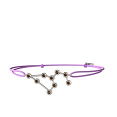 Leo Bileklik - Dumanlı kuvars 18 ayar beyaz altın bileklik #1o26blp