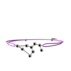 Leo Bileklik - Siyah zirkon 18 ayar beyaz altın bileklik #1of6xpc