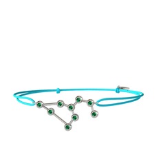 Leo Bileklik - Yeşil kuvars 18 ayar beyaz altın bileklik #1q9nunr