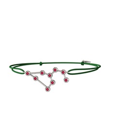 Leo Bileklik - Rodolit garnet 18 ayar beyaz altın bileklik #1sth287