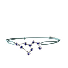 Leo Bileklik - Lab safir 18 ayar beyaz altın bileklik #1tstt4y