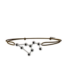 Leo Bileklik - Siyah zirkon 14 ayar beyaz altın bileklik #1yzu99u