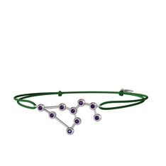 Leo Bileklik - Ametist 8 ayar beyaz altın bileklik #2lekg9