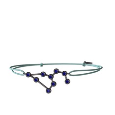 Leo Bileklik - Lab safir 925 ayar siyah rodyum kaplama gümüş bileklik #5eznno