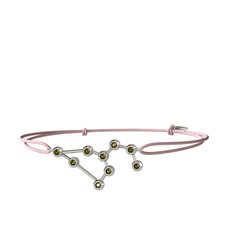 Leo Bileklik - Peridot 8 ayar beyaz altın bileklik #5pacgj