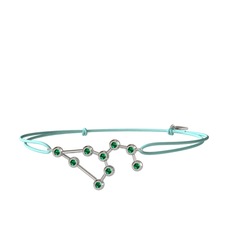 Leo Bileklik - Yeşil kuvars 14 ayar beyaz altın bileklik #64h9oh