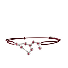 Rodolit garnet 14 ayar beyaz altın bileklik