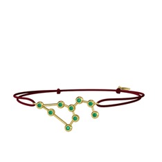 Kök zümrüt 925 ayar altın kaplama gümüş bileklik