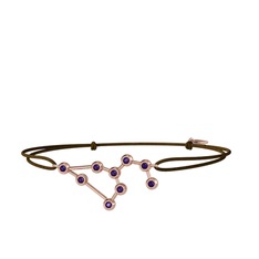 Leo Bileklik - Ametist 925 ayar rose altın kaplama gümüş bileklik #6xboca