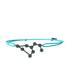 Leo Bileklik - Yeşil kuvars 925 ayar siyah rodyum kaplama gümüş bileklik #8jh581