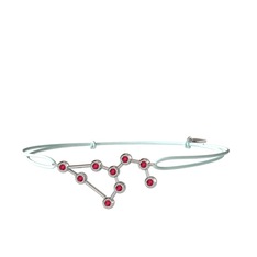 Leo Bileklik - Rodolit garnet 8 ayar beyaz altın bileklik #aapbnd